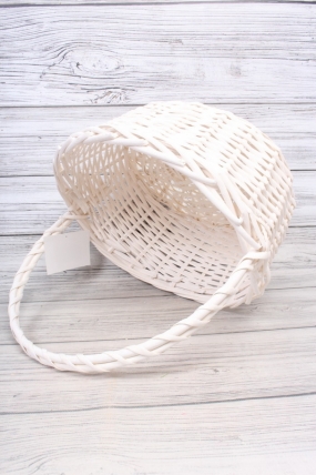 Корзина плетеная одиночная (ива) 1шт - 42*34*16*41CM   белая 3136М