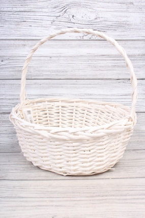 Корзина плетеная одиночная (ива) 1шт - 36*29*14*37CM   белая 3136М