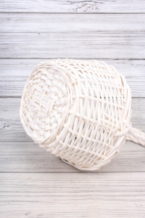 Корзина плетеная одиночная (ива) 1шт - 29*21*13*32CM   белая 3136М