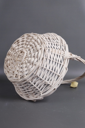 Корзина плетеная одиночная (ива) 1шт - Круг  белый   31*31*13/34 4681Н