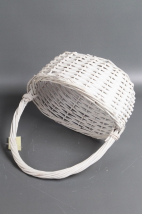 Корзина плетеная одиночная (ива):  30x23xH13/HH31, белая  1556М