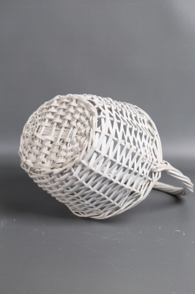 Корзина плетеная одиночная (ива):  30x23xH13/HH31, белая  1556М