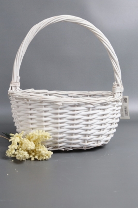 Корзина плетеная одиночная (ива):  30x23xH13/HH31, белая  1556М