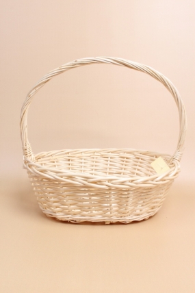 Корзина плетеная одиночная из ивы 1шт - Овал натуральный 35*30*12см    7356Н
