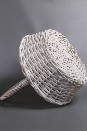 Корзина плетеная одиночная 1шт (ива): D41 H17 BD32 HH43,  белый 7271М