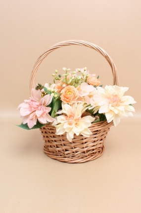 Корзина плетеная одиночная 1шт (ива),  27*27*13*33CM  медовый 1021М
