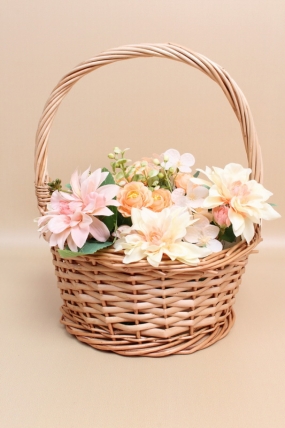 Корзина плетеная одиночная 1шт (ива),  22*22*11*28CM,   медовый 1021М