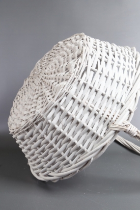 Корзина плетеная одиночная 1шт (ива):D50 H19 BD37 HH15,  белый 7271М