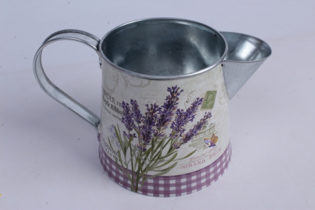 кувшин прованс (металл), d=10 h=11cm, белый/фиолетовый  zp17s0004-18b