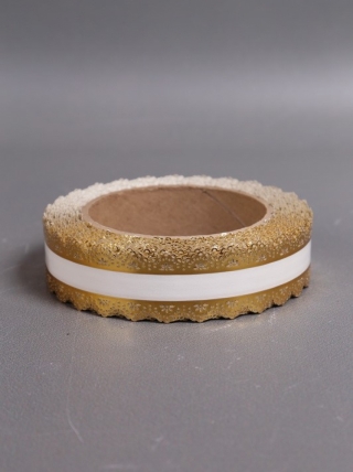 Лента Ажур (3см*25ярд) БЕЛАЯ полоса C322