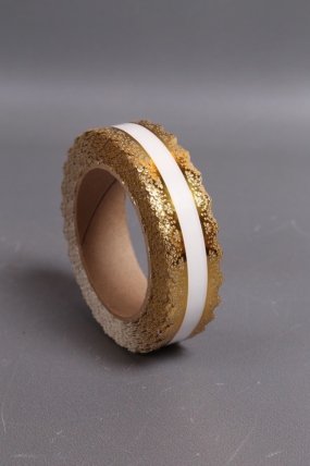 Лента Ажур (3см*25ярд) БЕЛАЯ полоса C322