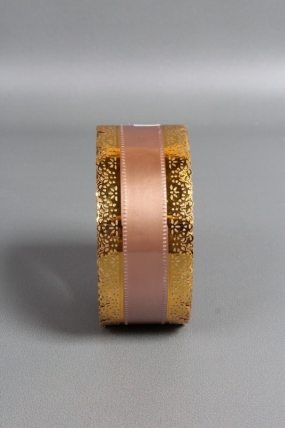 Лента Ажур (5см*25ярд) БРОНЗОВАЯ полоса C521