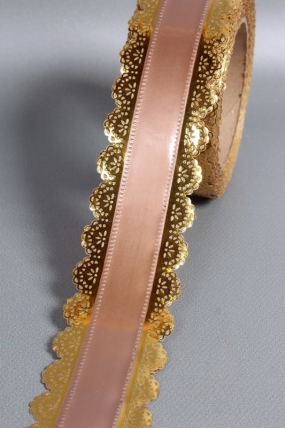 Лента Ажур (5см*25ярд) БРОНЗОВАЯ полоса C521