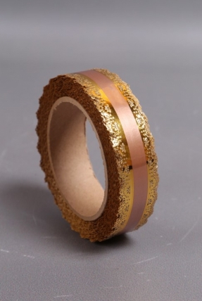 Лента Ажур (3см*25ярд) БРОНЗОВАЯ полоса C321