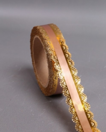 Лента Ажур (3см*25ярд) БРОНЗОВАЯ полоса C321