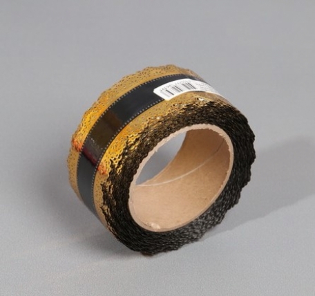 Лента Ажур (5см*25ярд) ЧЕРНАЯ полоса C520