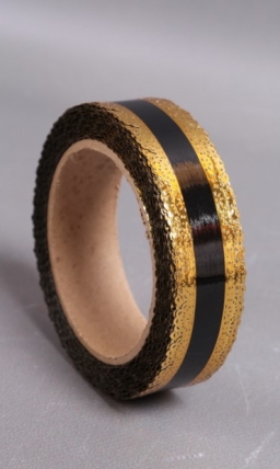 Лента Ажур (3см*25ярд) ЧЕРНАЯ полоса C320