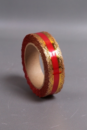 Лента Ажур (3см*25ярд) КРАСНАЯ полоса C323