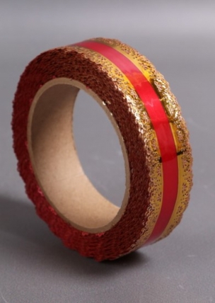 Лента Ажур (3см*25ярд) КРАСНАЯ полоса C323