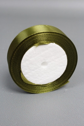 Лента атлас 2,5см х 25ярд темно-оливковый  2796Н