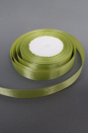 Лента атлас 2см*25ярд зеленый горошек  2680Н