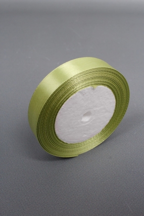 Лента атлас 2см*25ярд зеленый горошек  2680Н