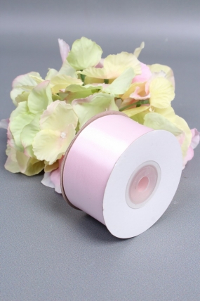 Лента атласная, на картонн.катушке, односторонняя, 38 мм х 25 ярд, ледяной розовый 6774М