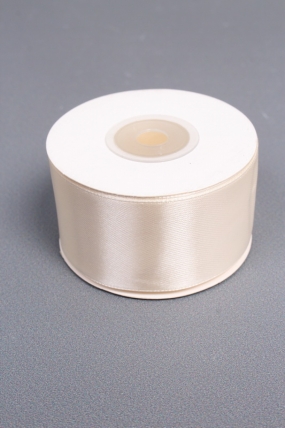 Лента атласная, на картонн.катушке, односторонняя, 38 мм х 25 ярд, слоновая кость 6781М