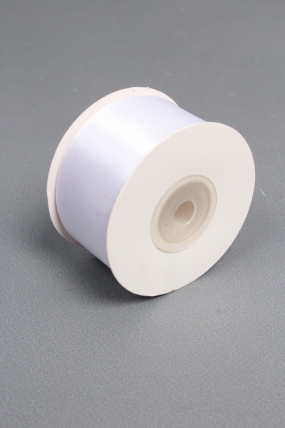 Лента атласная, на картонн.катушке,  односторонняя, 38 мм х 25 ярд, белый 1429М