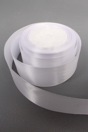 Лента атласная, на пене, односторонняя, 38 мм х 25 ярд, белый 0491М