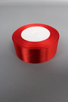 Лента атласная, на пене, односторонняя, 38 мм х 25 ярд, красный 0538М