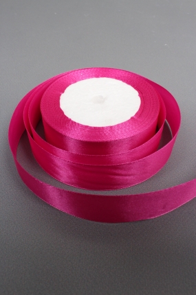 Лента атласная, на пене, односторонняя, 25 мм х 25 ярд, малиново-розовый 0750М