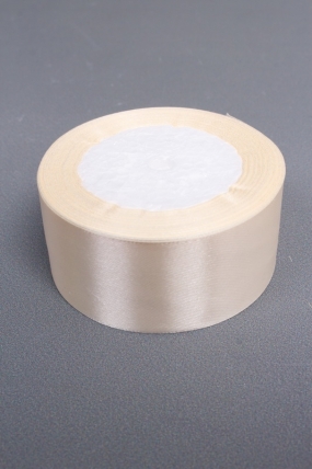 Лента атласная, на пене, односторонняя, 38 мм х 25 ярд, слоновая кость 0552М