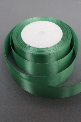 Лента атласная, на пене, односторонняя, 25 мм х 25 ярд, зеленый шалфей 0941М