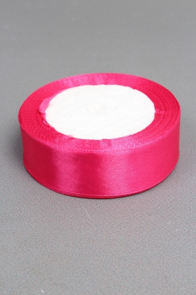 Лента атласная, на пене,   односторонняя, 25 мм х 25 ярд, цветущая роза 6682М