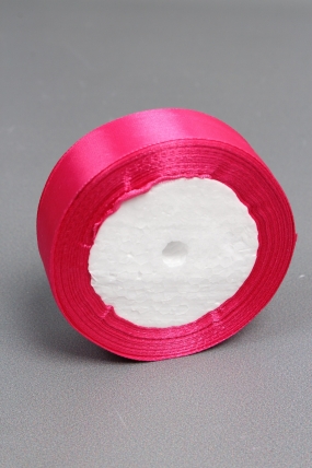 Лента атласная, на пене,   односторонняя, 25 мм х 25 ярд, цветущая роза 6682М