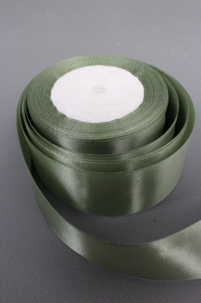 Лента атласная, на пене,  односторонняя, 38 мм х 25 ярд, светлая полынь 6699М