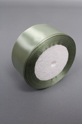 Лента атласная, на пене,  односторонняя, 38 мм х 25 ярд, светлая полынь 6699М