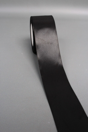 Лента атласная односторонняя, 50 мм х 25 ярд, черный  6712М