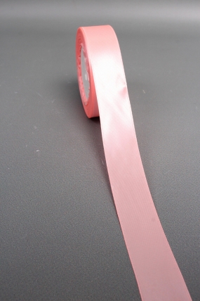 Лента атласная односторонняя, 25 мм х 25 ярд, коралловый розовый 0781М