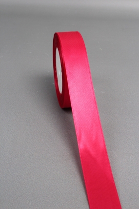 Лента атласная односторонняя, 25 мм х 25 ярд, вишневый 1030М