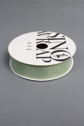 Лента декоративная Перламутровая, полиэстер, 25 мм х 13 ярд., мятный 6954М