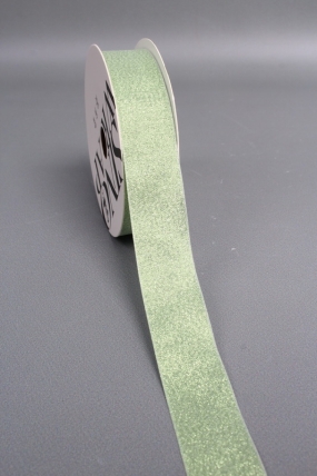 Лента декоративная Перламутровая, полиэстер, 25 мм х 13 ярд., мятный 6954М