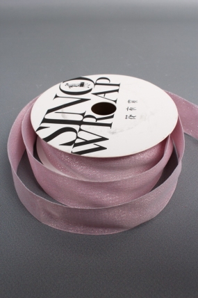 Лента декоративная Перламутровая, полиэстер, 25 мм х 13 ярд., светло-розовый 6916М