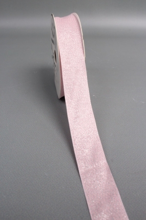 Лента декоративная Перламутровая, полиэстер, 25 мм х 13 ярд., светло-розовый 6916М