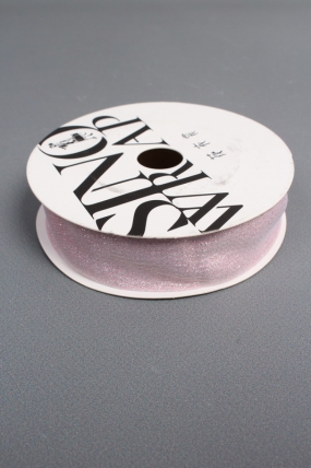 Лента декоративная Перламутровая, полиэстер, 25 мм х 13 ярд., светло-розовый 6916М