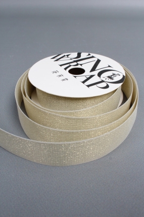 Лента декоративная Перламутровая, полиэстер, 25 мм х 13 ярд., золотистый шампань 6930М