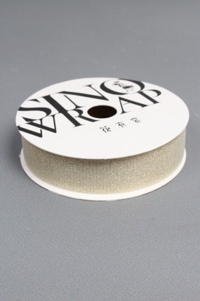 Лента декоративная Перламутровая, полиэстер, 25 мм х 13 ярд., золотистый шампань 6930М