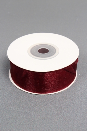 Лента органза на картонн.катушке, 25мм*25ярд, бордовый  3306М