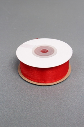 Лента органза на картонн.катушке, 25мм*25ярд, красный 3313М